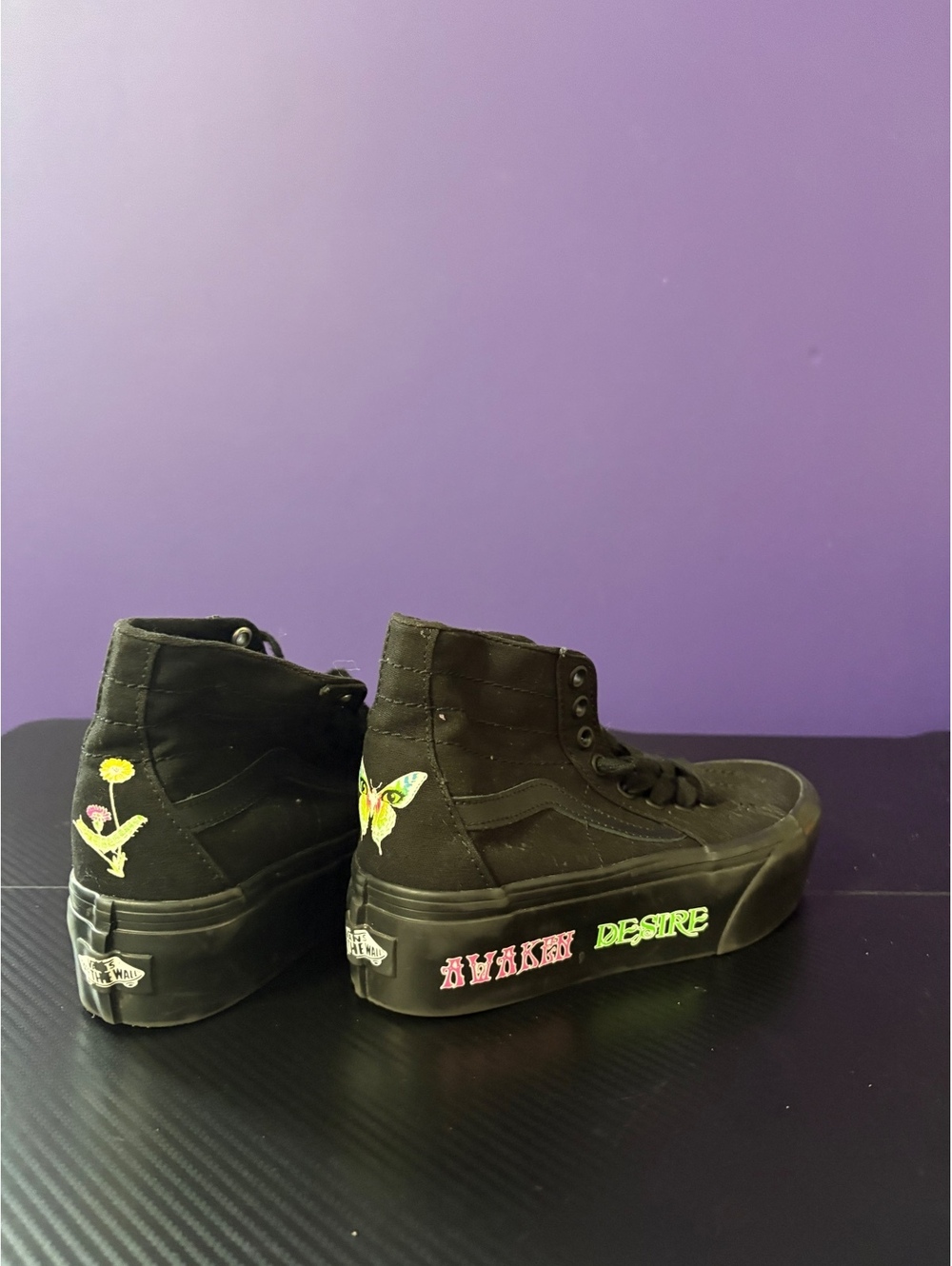 Vans Black Hi Top SK-8 Awaken Desire women's 5.5